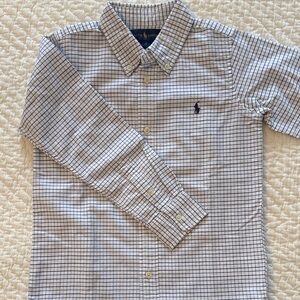 Ralph Lauren Boy’s White and Blue Plaid Shirt